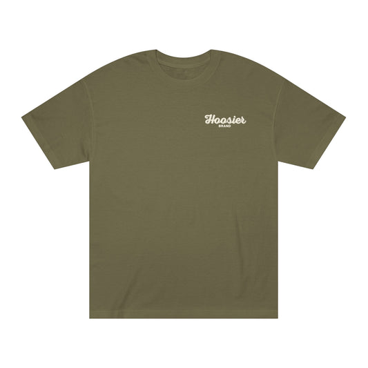 Hoosierbrand Logo Tee | Indiana Hoosierbrand Shirt, Minimal Retro Chest Print